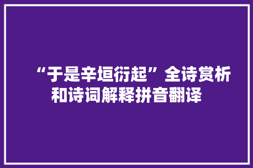“于是辛垣衍起”全诗赏析和诗词解释拼音翻译