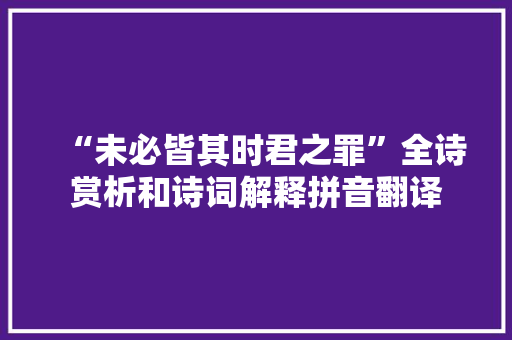 “未必皆其时君之罪”全诗赏析和诗词解释拼音翻译
