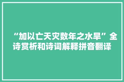 “加以亡天灾数年之水旱”全诗赏析和诗词解释拼音翻译
