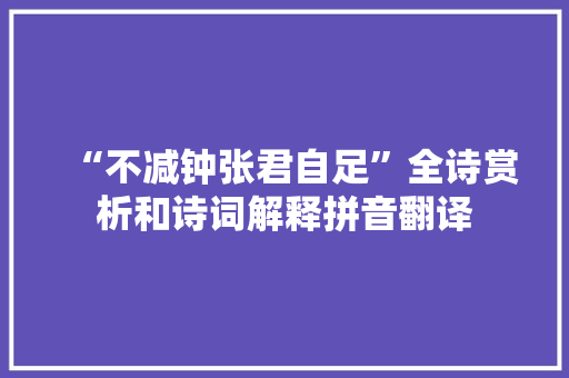 “不减钟张君自足”全诗赏析和诗词解释拼音翻译