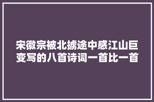 宋徽宗被北掳途中感江山巨变写的八首诗词一首比一首催人泪下