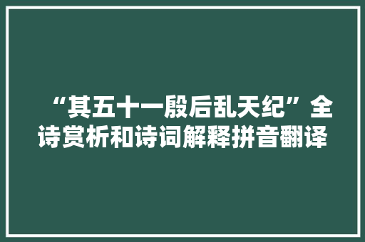 “其五十一殷后乱天纪”全诗赏析和诗词解释拼音翻译
