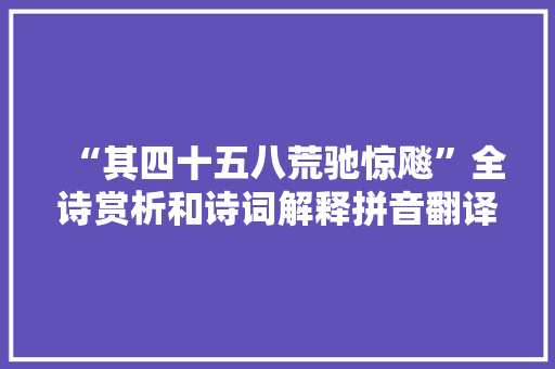 “其四十五八荒驰惊飚”全诗赏析和诗词解释拼音翻译