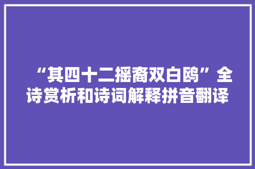 “其四十二摇裔双白鸥”全诗赏析和诗词解释拼音翻译