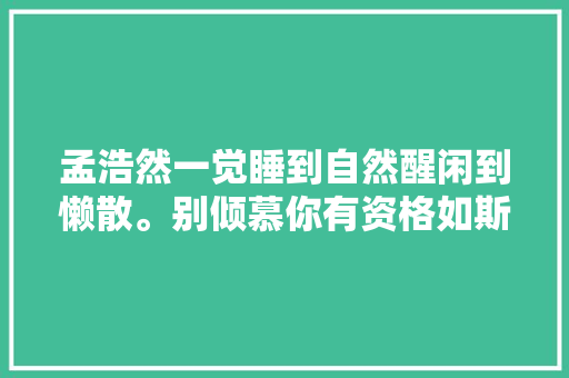 孟浩然一觉睡到自然醒闲到懒散。别倾慕你有资格如斯佛系吗