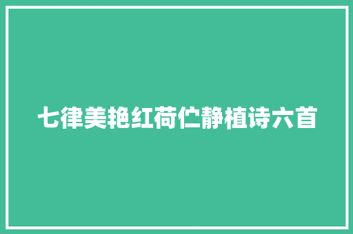 七律美艳红荷伫静植诗六首