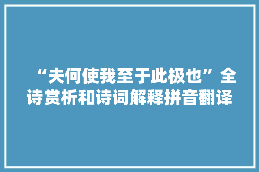 “夫何使我至于此极也”全诗赏析和诗词解释拼音翻译