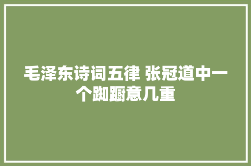 毛泽东诗词五律 张冠道中一个踟蹰意几重