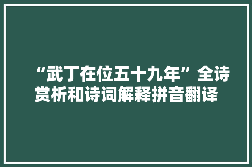 “武丁在位五十九年”全诗赏析和诗词解释拼音翻译
