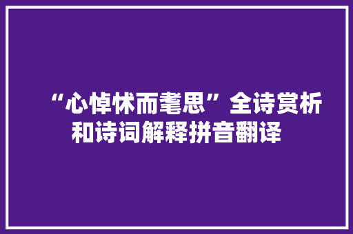 “心悼怵而耄思”全诗赏析和诗词解释拼音翻译