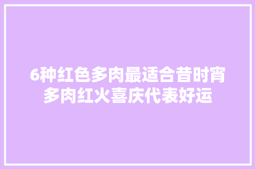 6种红色多肉最适合昔时宵多肉红火喜庆代表好运
