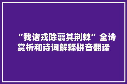“我诸戎除翦其荆棘”全诗赏析和诗词解释拼音翻译