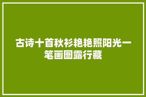 古诗十首秋衫艳艳照阳光一笔画图露行藏