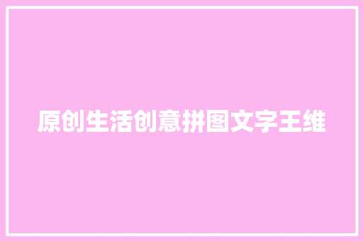原创生活创意拼图文字王维