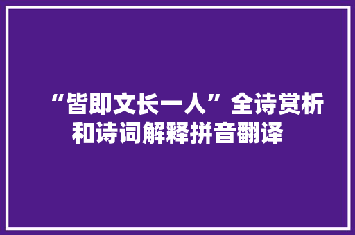 “皆即文长一人”全诗赏析和诗词解释拼音翻译