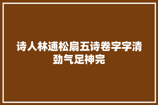 诗人林逋松扇五诗卷字字清劲气足神完