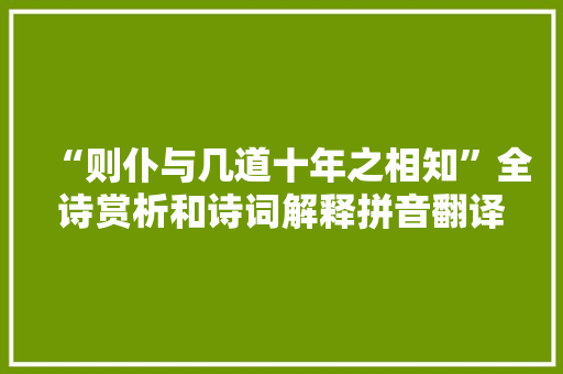 “则仆与几道十年之相知”全诗赏析和诗词解释拼音翻译