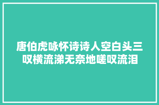 唐伯虎咏怀诗诗人空白头三叹横流涕无奈地嗟叹流泪