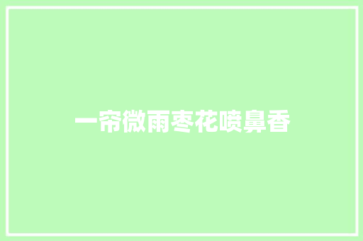 一帘微雨枣花喷鼻香