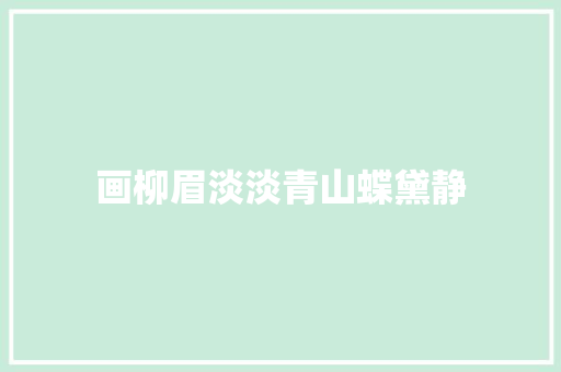 画柳眉淡淡青山蝶黛静