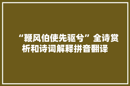 “鞭风伯使先驱兮”全诗赏析和诗词解释拼音翻译
