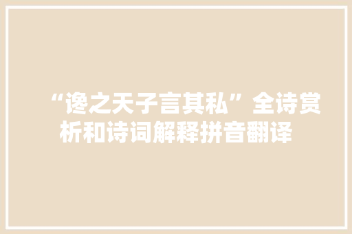 “谗之天子言其私”全诗赏析和诗词解释拼音翻译
