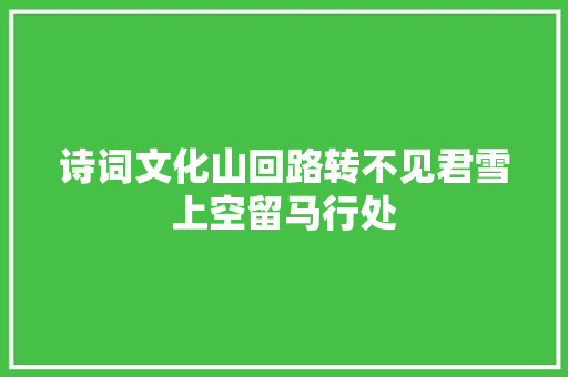 诗词文化山回路转不见君雪上空留马行处