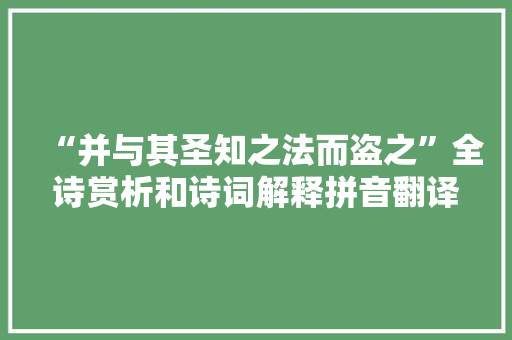 “并与其圣知之法而盗之”全诗赏析和诗词解释拼音翻译