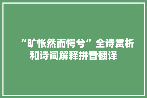 “旷怅然而愕兮”全诗赏析和诗词解释拼音翻译