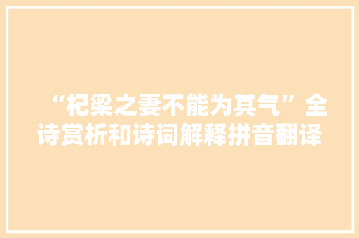 “杞梁之妻不能为其气”全诗赏析和诗词解释拼音翻译