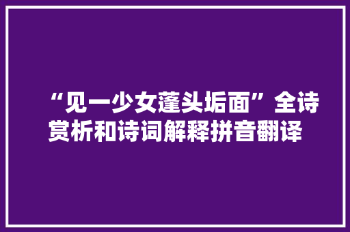 “见一少女蓬头垢面”全诗赏析和诗词解释拼音翻译