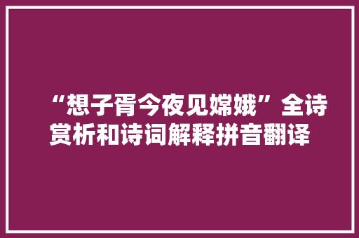 “想子胥今夜见嫦娥”全诗赏析和诗词解释拼音翻译