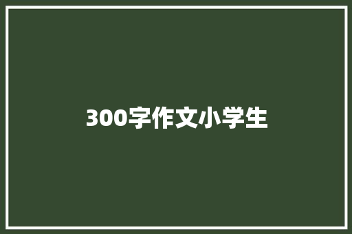 300字作文小学生