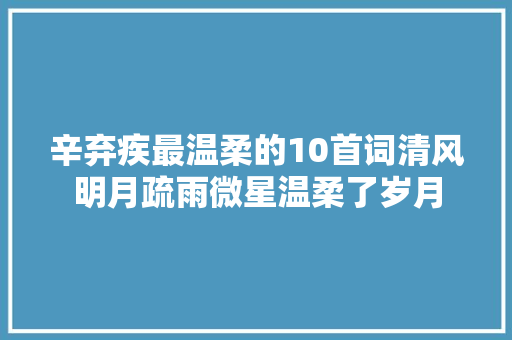 辛弃疾最温柔的10首词清风明月疏雨微星温柔了岁月