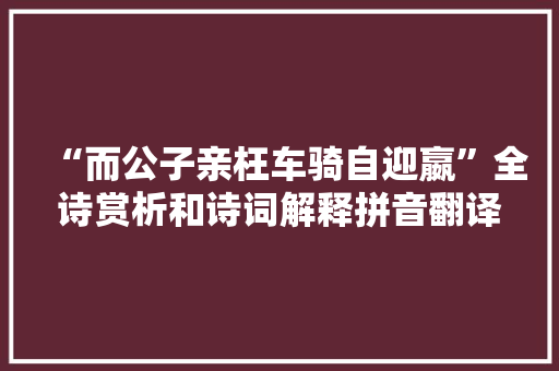 “而公子亲枉车骑自迎嬴”全诗赏析和诗词解释拼音翻译