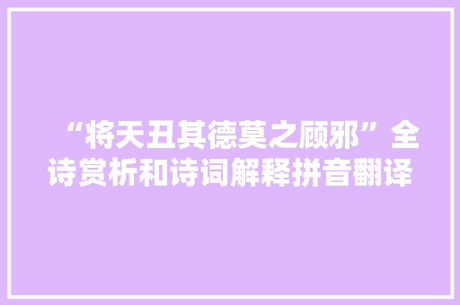 “将天丑其德莫之顾邪”全诗赏析和诗词解释拼音翻译