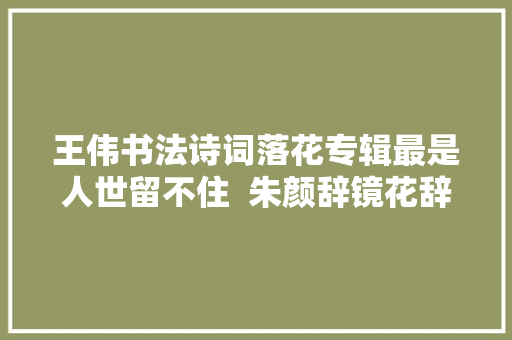 王伟书法诗词落花专辑最是人世留不住  朱颜辞镜花辞树