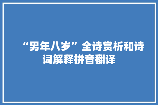 “男年八岁”全诗赏析和诗词解释拼音翻译