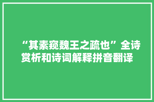 “其素窥魏王之疏也”全诗赏析和诗词解释拼音翻译