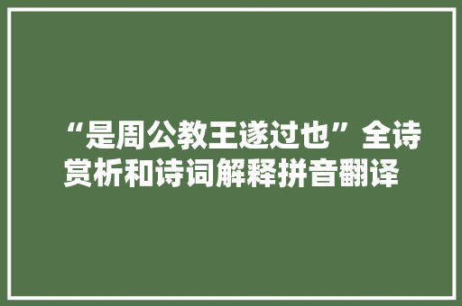 “是周公教王遂过也”全诗赏析和诗词解释拼音翻译