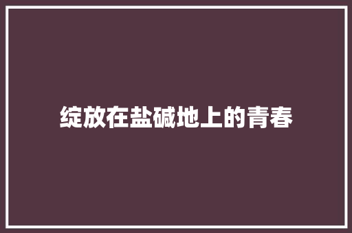 绽放在盐碱地上的青春