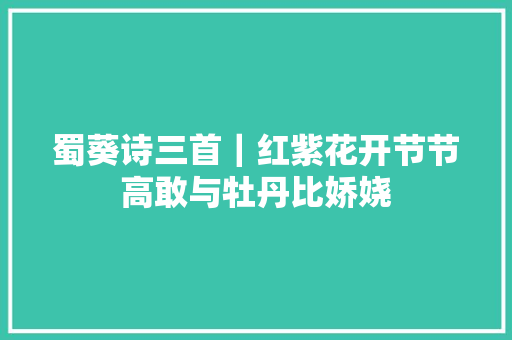 蜀葵诗三首｜红紫花开节节高敢与牡丹比娇娆