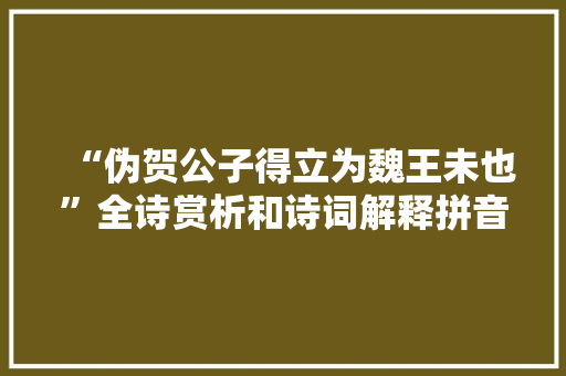 “伪贺公子得立为魏王未也”全诗赏析和诗词解释拼音翻译