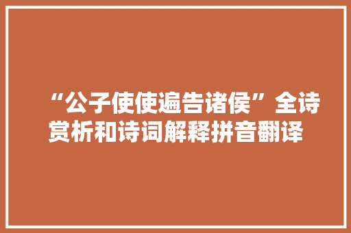 “公子使使遍告诸侯”全诗赏析和诗词解释拼音翻译