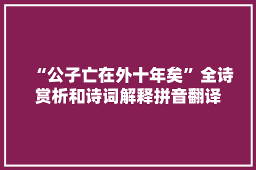 “公子亡在外十年矣”全诗赏析和诗词解释拼音翻译