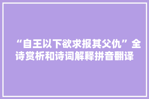 “自王以下欲求报其父仇”全诗赏析和诗词解释拼音翻译