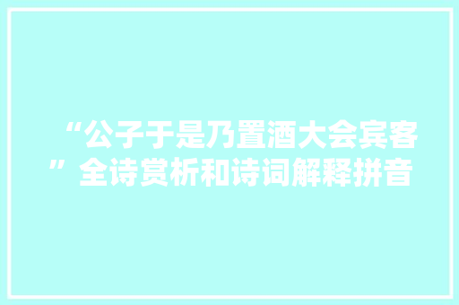 “公子于是乃置酒大会宾客”全诗赏析和诗词解释拼音翻译