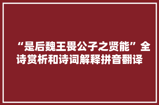 “是后魏王畏公子之贤能”全诗赏析和诗词解释拼音翻译