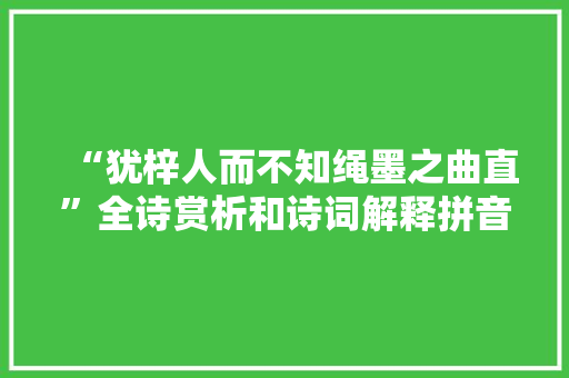 “犹梓人而不知绳墨之曲直”全诗赏析和诗词解释拼音翻译