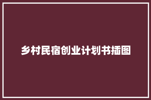乡村民宿创业计划书插图